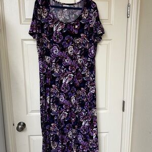 LuLaRoe Purple Floral Maxi Dress